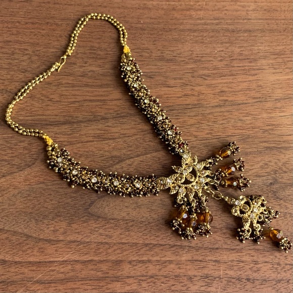 Amber (faux) Indian Necklace/Choker - Picture 1 of 3